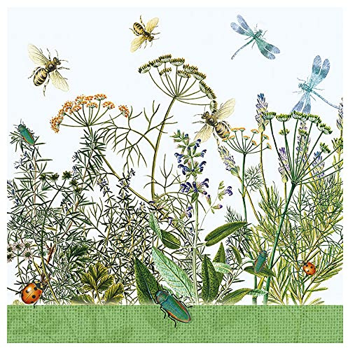 Ambiente Serviette Feldblumen und Insekten 5 oder 20 Stück 20 Stück