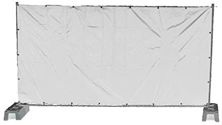 1 x Bauzaunplane/Bauplane 1,76 x 3,41 m - Schwer entflammbar - Sichtschutzplane/Sichtblende… (Weiß)
