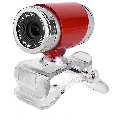 ciciglow Web Camera, USB Webcam Clip-on 360 Degree 12 Megapixel HD Webcam Web Camera with Microphone for Laptop and Desktop(Red+Sliver)