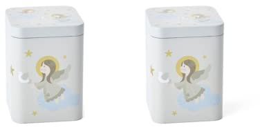 Cha Cult 2 X NEU teemando® Dose Angels, 100 g eckig, Stülpdeckel, Metallik-Effekt 10 x 7,3 x 7,3 cm = 2 Dosen