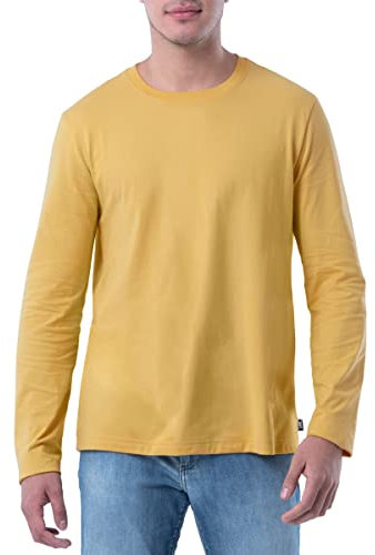 Lee Men's Long Sleeve Cotton T-Shirt, Yellow, 42/44