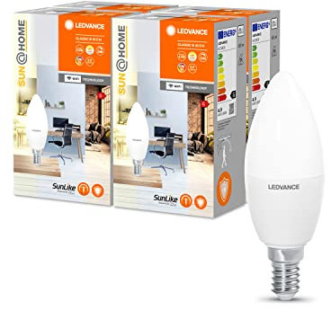 LEDVANCE SUN@HOME LED Lampe E14 4,9W ersetzt 25 W, 425 Lm, 2200-5000K, CRI95, SUN@HOME Smarte WIFI Leuchte per Alexa, google und App steuerbar mit Biorhythmusfunktion, 4er-Pack