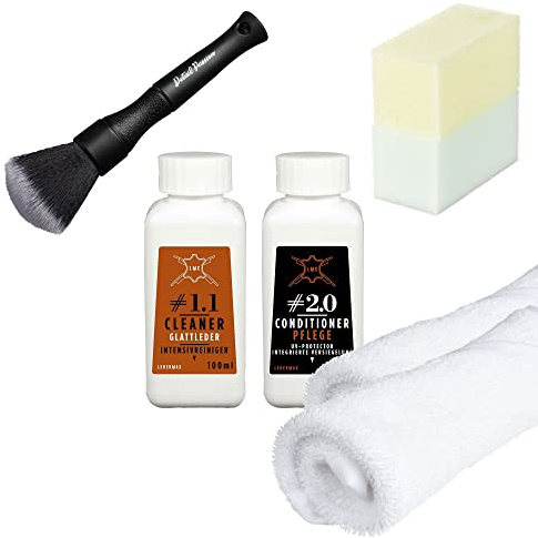 Detail Passion Bundle Lederpflege Set Reinigungs- und Pflegeset 100ml + 2 Baumwolltücher + Pinsel