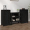 WIFESE Sideboards 2 STK. Schwarz 40x35x80 cm Massivholz Kiefer Komodenschrank KüChenschrank Schlafzimmer Schrank Klein Badezimmerschrank Flur MöBel Allzweckschrank Kommode Flur Fernsehschrank