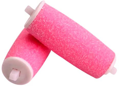 Replacement Rollers Heads Refills for Electric Foot File, Compatible with Scholl Express Pedi Foot File, Extra Coarse, Regular and Smooth (Pink Smooth, 2)