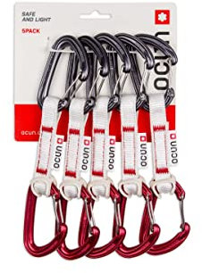 Ocun Kestrel Qd Bio-dyn-Ring 15mm 10cm 5-Pack Rot - Technisches leichtes Express-Set, Größe 10 cm - Farbe Red
