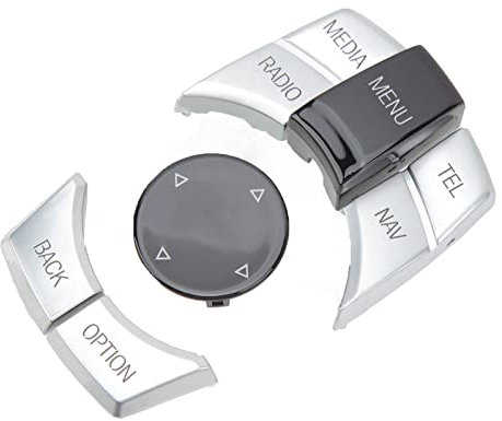 6 Stück Auto-Media-Controller-Taste, Zentrale Steuerung Multimedia-Taste ABS Versilbert für F20 F21 F22 F23 F87 F30 F31 F34 F35 F32 F33 F36 F82 F83 (NAV-MEDIEN)