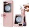 Nillkin Coque Samsung Z Flip 5 avec Sangle de Doigt, Coque Silicone Z Flip 5 avec [Prise en Main sécurisée], [Debout à l'horizontal], Etui de téléphone Mignon pour Femme Fille, Rose