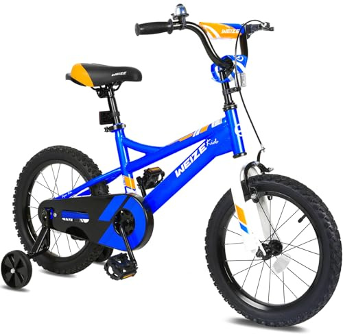 WEIZE Kids Bike, 16 18 20 Inch Children Bicycle for Boys Girls Ages 4-12 Years Old, Rider Height 38-60 Inch, Coaster Brake, Multiple Color Options, Free Portable Bike Pump, Blue (TW-DU008)