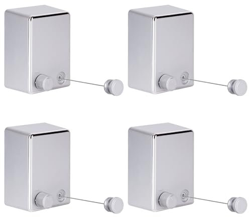 MUALROUS 4 Sätze Wäscheleine Ausziehbar Einstellbare Dichtheit Einziehbare Wäscheleine An Der Wand Befestigte Hochleistungs-Wäscheleine Für Den Innenbereich Bis Zu 4,2 m Lange Wäscheleine (Silber)