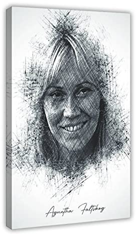 MURABE Agnetha Fltskog ABBA Leinwand-Poster, Wandkunst, Dekordruck, Bild, Gemälde für Wohnzimmer, Schlafzimmer, Dekoration, Rahmenstil, 60 x 90 cm