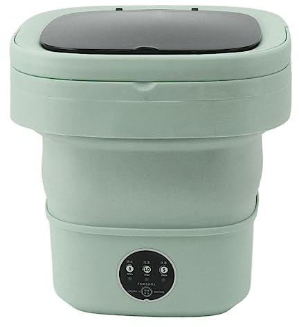 Sorandy Lavadora Portátil Pequeña, Lavadora Multifuncional de Gran Capacidad, Lavadora Plegable con Centrifugado Suave para Dormitorio Camping Viaje Ropa (Verde)