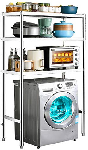 Marcos De Almacenamiento Para Lavadora Para Estante De Almacenamiento De Pie Sobre El Piso Del Inodoro, Estante De Baño De Acero Inoxidable, Soporte Organizador Sobre El Fregadero (Longitud 70 Cm Anch