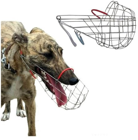 KANGYEBAIHUODIAN Metal Wire Basket Dog Muzzle Anti Bark Bite Chew Safety Fit For Small/Large Anti-Bite Greyhound Dog Muzzles (Size : S)