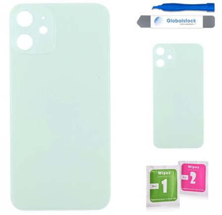 Globalstock Vitre arrière de Cache Batterie pour iphone 12 Mini Remplacement - Coque Cache Batterie Compatible Vert + adhésif et Kit Outils