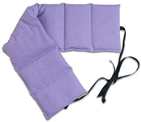 Lavendel + Leinsamen Wärmekissen 7-Kammer mit Band, 65x15 Wärmekissen. Körnerkissen Rücken Wärme & Kälte Aromakissen für alle Lavendelkissen-Freunde, flieder