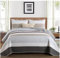 WONGS BEDDING Tagesdecke 220x240 Grau Braun Bettüberwurf Schlieren Decke Steppdecke 3 teilig Doppelbett Gesteppt Bettdecke Mikrofaser Wohndecke mit 2 Kissenbezug 50x75 für Schlafzimmer Sofaüberwurf