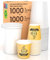 Kit 1000 Bicchieri in Carta Bianchi 200ml da Asporto Bevande Calde e Fredde + 1000 Bicchierini in Carta Fantasia CuzcoCup Yellow 65ml per Caffè ColorMix4 Ecologici Biodegradabili Monouso