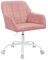 WOLTU Schreibtischstuhl drehbar, Schminktisch Stuhl, Drehstuhl mit Rollen, Bürostuhl ergonomisch, Sessel höhenverstellbar, für Home Office, Schlafzimmer, Büro, Stoff, Rosa+weiß, BS164rs