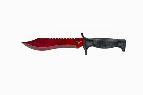 Generisch CSGO CS2 - Red Ruby - Knife Skin Counter-Strike Trainingsmesser Übungsmesser Bowiemesser Fahrtenmesser Outdoor Jagdmesser