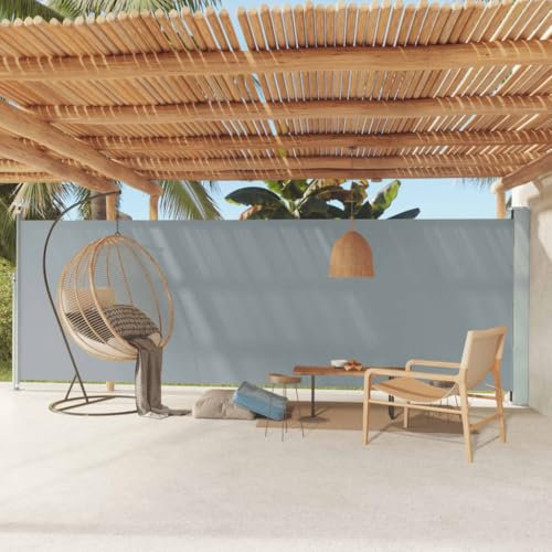 Lawn & Garden Patio Versenkbare Seitenmarkise 180x600 cm Grau Outdoor Living