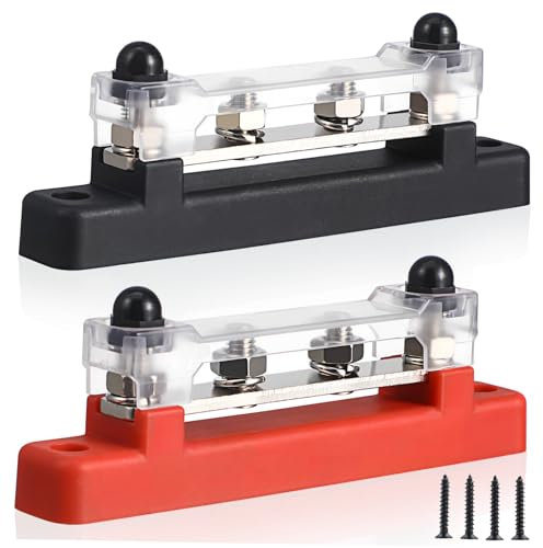 PAMINGONO 12-v-marine-sammelschienen-klemmenblock Yachtbatterie-klemmenblock Marine-sammelschienen-sammelschienen-klemmenblock Einfache Installation 2er-pack