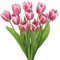 Arborus 10 STK Kunst Tulpen 50 cm Künstliche Blumen für Vase Kunstblumenstrauß Rosa Kunsttulpen Blumengesteckt Kunstblumen für Vase Tisch Regal Deko im Zimmer Büro Haus Hotel