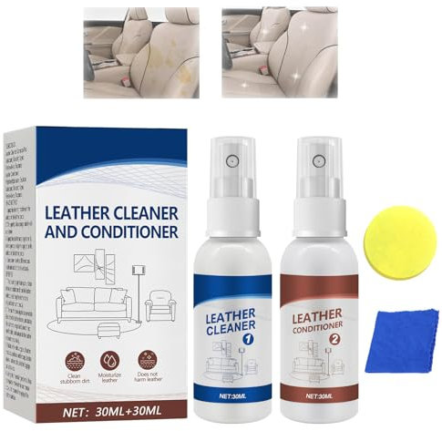 HASAIKA® Komplettes Leder Reparatur Set, Lederreiniger & Schutzcreme, Geeignet für alle Ledermöbel, Kleidung, Schuhe, Taschen und Autoinnenräume.