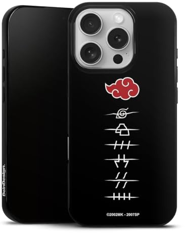 Slim Case extra dünn kompatibel mit Apple iPhone 16 Pro Silikon Handyhülle schwarz Hülle Akatsuki Offizielles Lizenzprodukt Naruto Shippuden