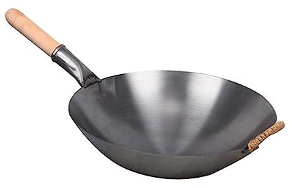 Cabilock Sartén De Hierro Fundido Antiadherente Con Mango De Madera Sartén Multifuncional Para Saltear Que Retiene El Calor