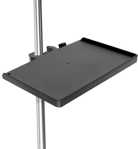 Biqiure Microphone Stand Tray,Universal Sound Card Tray Adjustable Mic Stand Tray Clamp On Stand Music Stand Tray for Music Sheet, Live Streaming, Karaoke, Recording (8.7 x 6.5)