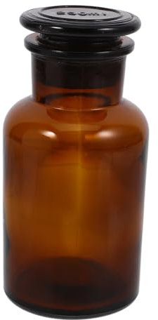 iplusmile Lab Borosilicate Glass Reagent Bottle Wide Mouth Amber Storage Bottle With Ground Stopper 250 Ml Graduated For Chemical Laboratory Liquids
