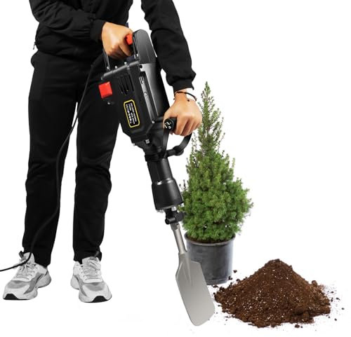 Garden Tree Digger, 1700w Tree Excavator mit Scraping Chisel&Point Chisel,Post Hole Digger Electric Heavy Duty Jack Hammer,Portable Excavatorfor Garden Farm and Home
