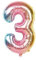 Oirigaga 44 Stück Geburtstagsdeko Set, Kindergeburtstag Party Deko Luftballons, Cartoon Helium Ballons Folienballons mit Happy Birthday Banner und Cake Topper für 3 Jahre Jungen Mädchen, Blau Rosa
