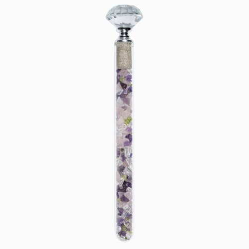 Diamond-Waterstick - Edelsteinenergie für Getränke mit 1cr (Karat) Naturdiamant. Edelsteinwasser Stab aus Amethyst, Bergkristall, Rosenquarz, Peridot