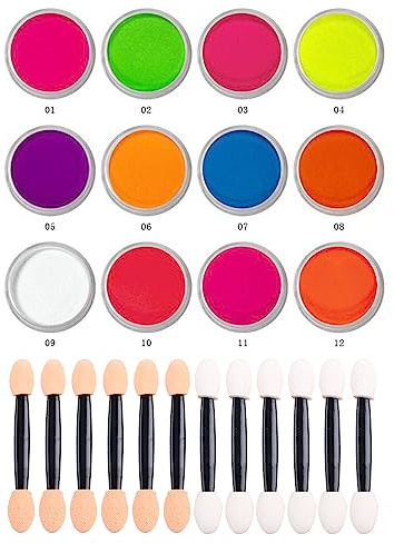 Fluoreszierendes Pulver-Pigment-Epoxidharz-Pulver für leuchtende Farbstoffe für Kunstacryl, 12 Farben