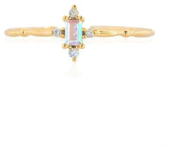 Amethyst Ring Gold 585, Promise Ring 14K Gelbgold Poliert Geschenk für Geburtstag Größe 53 (16.9)
