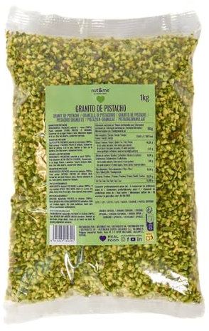 nut&me Granito de Pistacho 1 kg | Granillo de pistacho | Topping para Repostería | Fuente de proteinas | Keto | Alto en fibra | Vegano | Sin gluten | Sin aditivos ni conservantes
