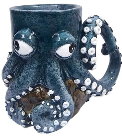 Octopus MUG - 3D Pink Octopus Ceramic Mug | Statue Cup In Handmade Octopus Cup, Sea Creature Octopus Mug, Statue Novel Art Novel For Lech Tea Enthusiasts
