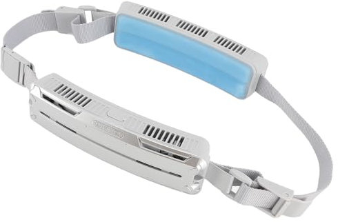 Wearable Waist Fan Belt, High Efficiency 6500 Rpm Hands 5 Drive Double Side Waist Fan Adjustable for Camping Fishing (Silver Grey)