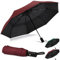 46 Inch UV Regenschirm UPF 50+ Automatik Reise Sonnenschirm Ultralight Umbrella Winddichter Regenschirm Mit 8 Rippen für Herren und Damen (Weinrot, 46inch)