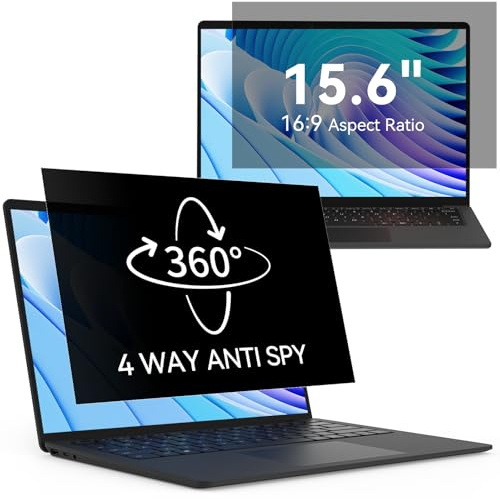 Filtro privacy a 360°, 15,6 pollici, 16:9, protezione schermo anti-spia, anti-riflesso, compatibile con Lenovo/Dell/HP/ASUS/Samsung/Acer