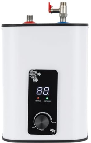 Chauffe-eau électrique instantané 8 l 1500 W pour cuisine et lavabo - Chaudière en acier inoxydable avec régulateur de température 0 à 65 °C - Protection IPX4 pour camping-car et maison