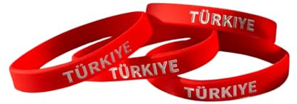 Generisch Doppelpack - 2 Silikon-Armband Türkiye/Türkei rot mit weißer Schrift/Türkiye