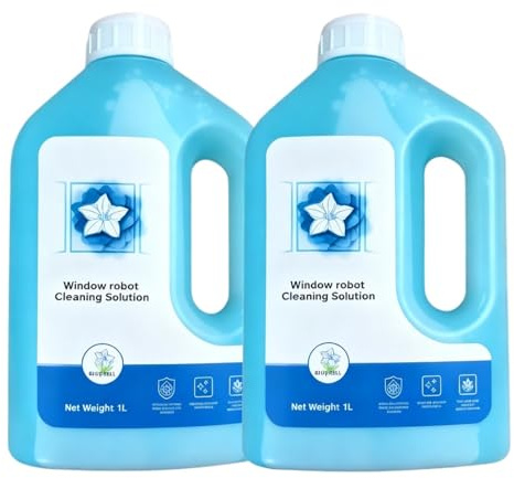 Solution de nettoyage robot laveur de 1 L, compatible avec ECOVACS DEEBOT T30/T30S/T50/X5/X8/X9 PRO OMNI, liquide nettoyant aspirateur laveur de sols, lot de 2