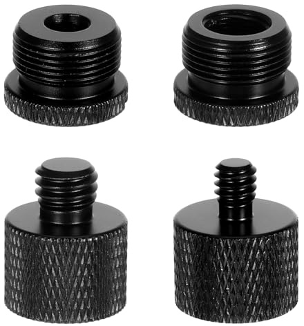4 Stück Mikrofonständer Adapter, 5/8 auf 3/8, 3/8 auf 5/8, 5/8 auf 1/4, 1/4 auf 5/8, Gewindeadapter Stativ Schraube Adapters Mic Stand Adapter für Mikrofonhalter, Lautsprecher, Kamerastative