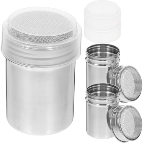 Powdered Sugar Shaker Duster Stainless Steel 3 Pack Kitchen Sifter