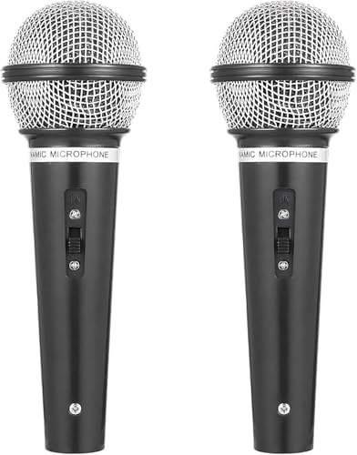 Fake Microphone, Microphone for Adult, 2 Pack Microphones for Singing, Pretend Play, Karaoke Parties, Birthday Party Supplies, Stage Performances