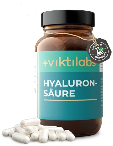 Hyaluronsäure Kapseln - aus pflanzlicher Fermentation - hochdosiert - rein | 500 mg Hyaluron pro Tagesdosis - niedermolekular - clean Label - 1 Kapsel pro Tag - 60 vegane Kapsel - ohne Zusatzstoffe