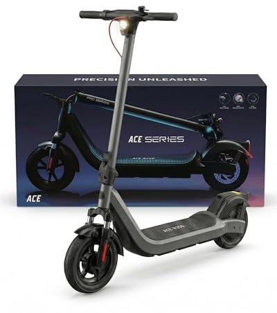 LAELIN E Scooter mit Straßenzulassung ABE, Elektroroller 500W Motor, 10 Zoll Gel Reifen, 35-45 km Reichweite, Vorderradfederung, Doppelbremse & TCS, IPX4 (Max. 35 km Reichweite,R350)